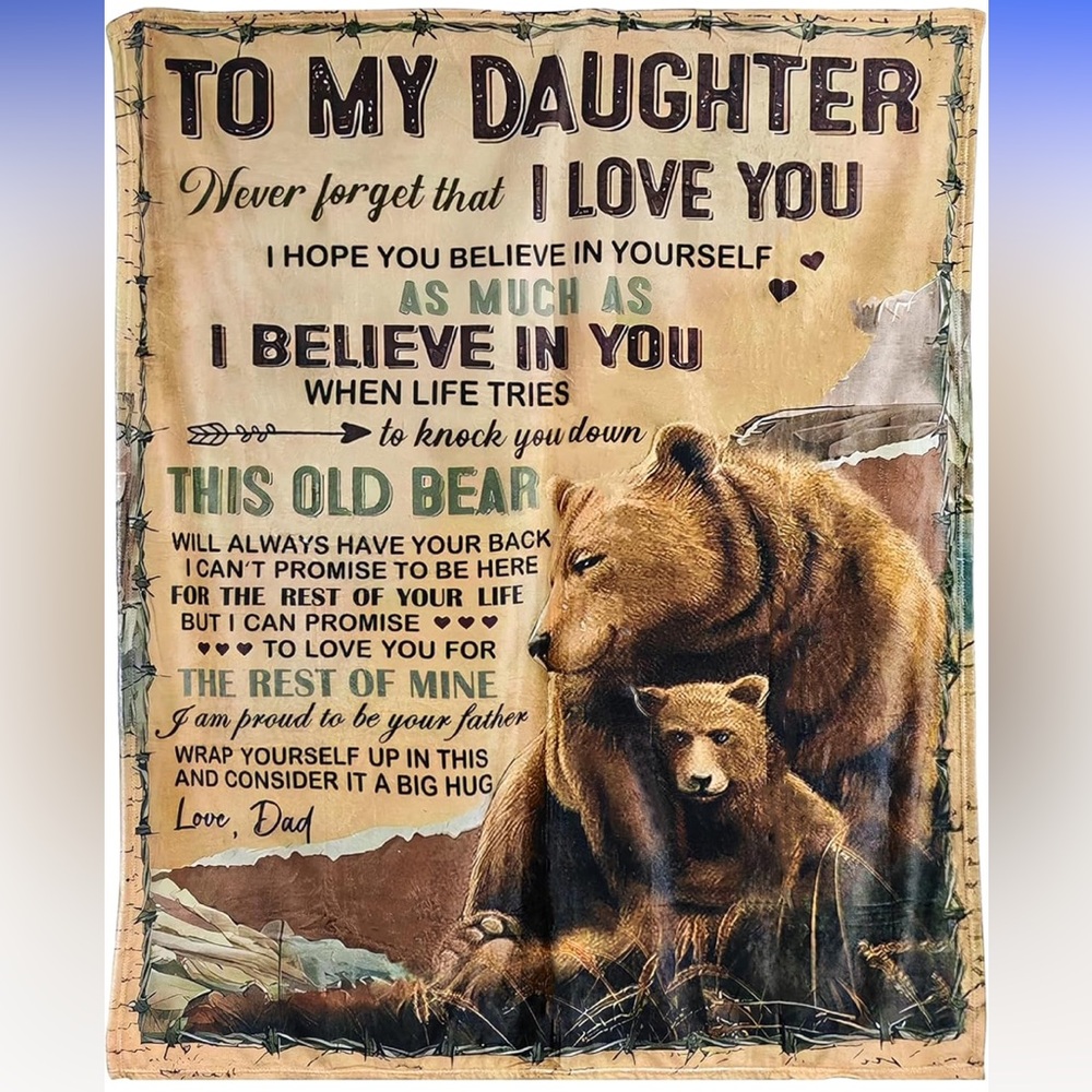 COPY - To my daughter ..I love you..soft flannel throw..60x80(NWT)